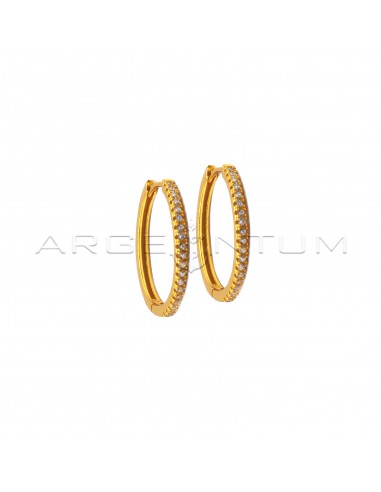 Zircon hoop earrings ø 22 mm with...