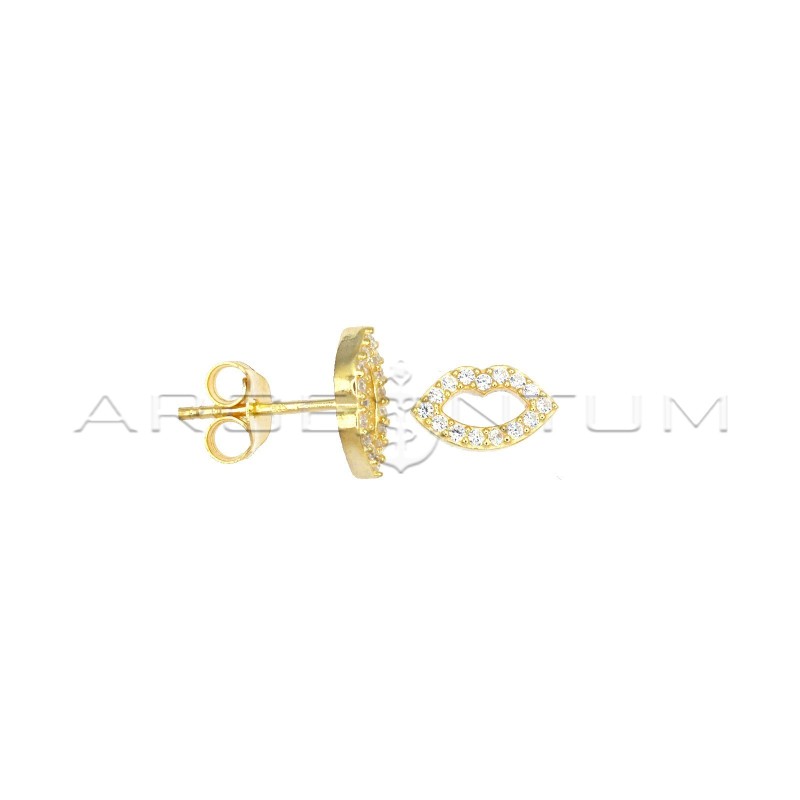 Yellow gold plated white zircon mouth...