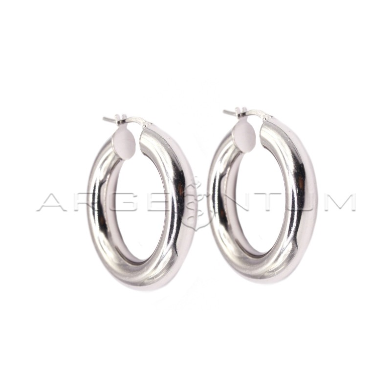 White gold plated tubular hoop...