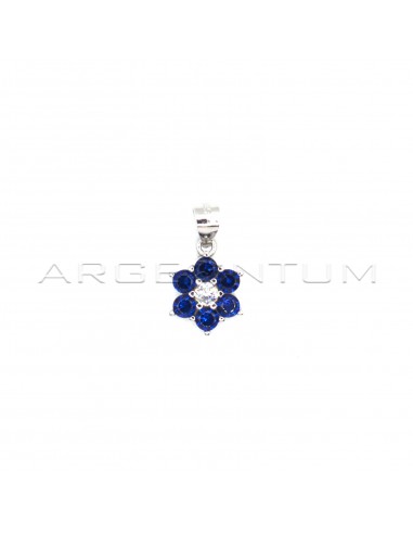 Flower pendant with central white...