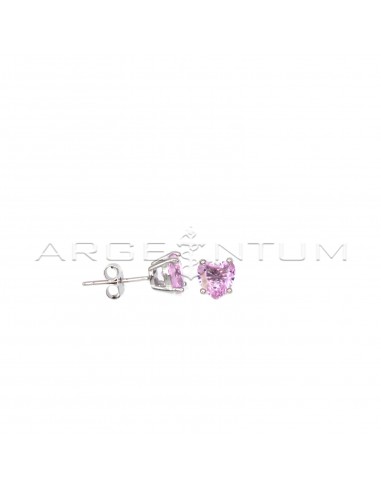 White gold-plated stud earrings with...