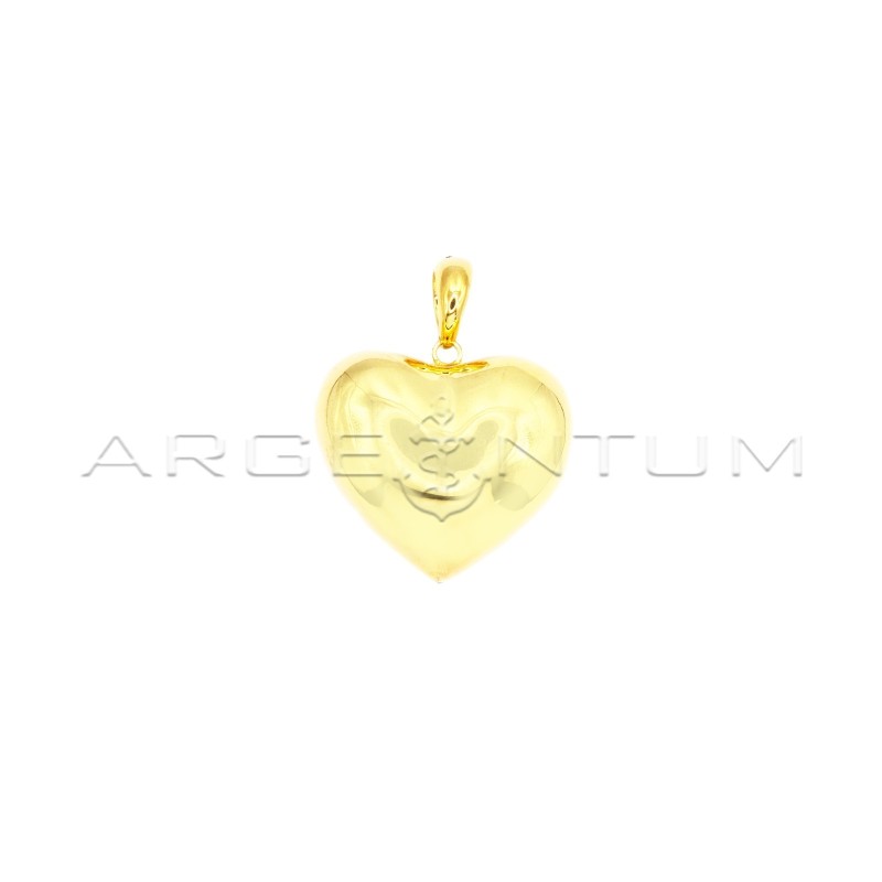 40 mm convex heart pendant with oval...