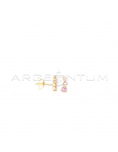 Lobe earrings with pink...