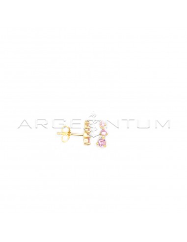 Lobe earrings with pink degradé...