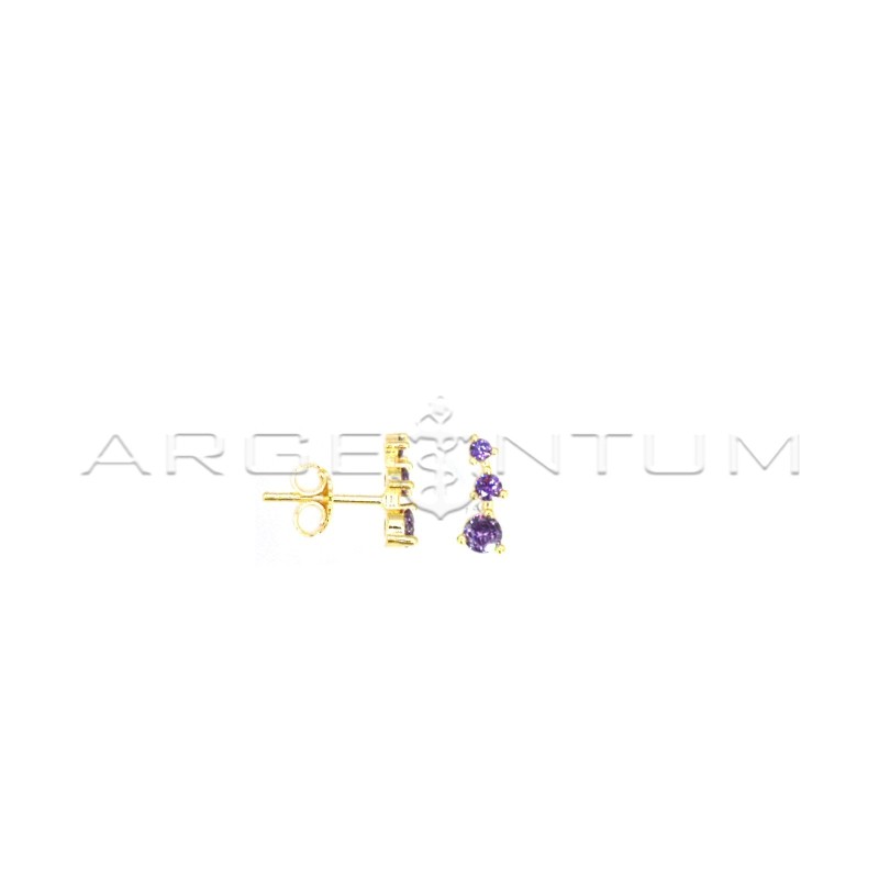 Stud earrings with yellow gold-plated...