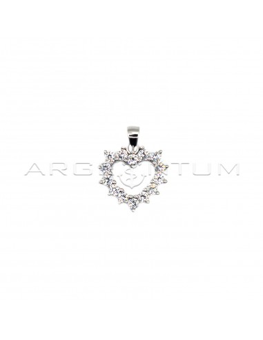 White gold plated white zircon heart...