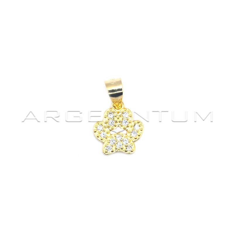 Paw pendant in white zircons pave...