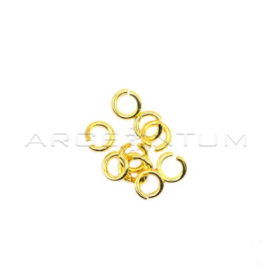 Counter links of ø 7 mm plated yellow gold 10 pieces in 925 silver