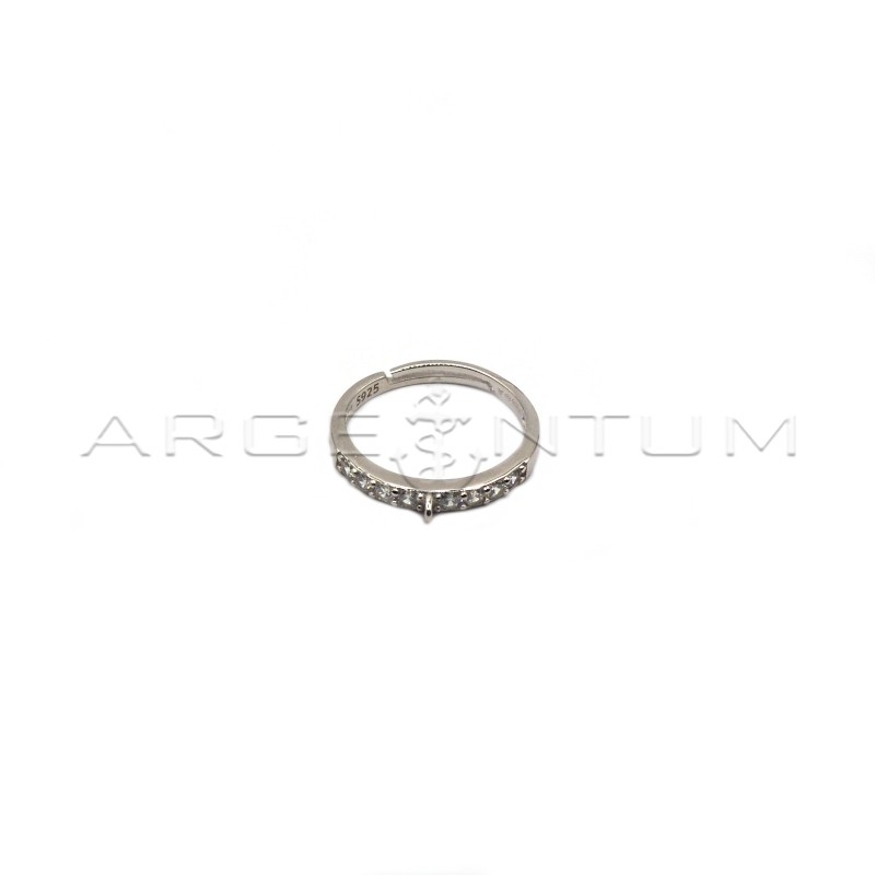 White zircon ring base with white...