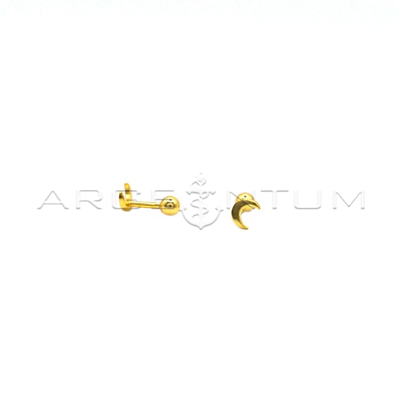 Yellow gold plated half moon piercing...