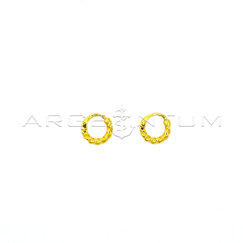 Yellow gold plated torchon hoop...