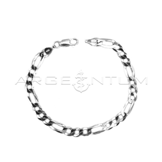 Bracciale maglia 3+1 placcato oro bianco in argento925