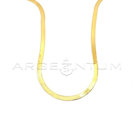 Collana maglia spiga piatta placcata oro giallo in argento 925