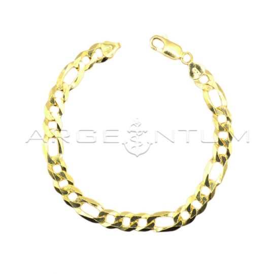 Bracciale maglia 3+1 placcato oro giallo in argento 925