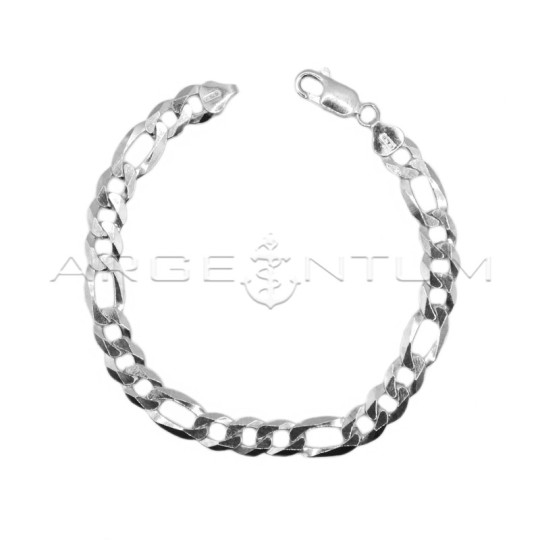 Bracciale maglia 3+1 placcato oro bianco in argento 925