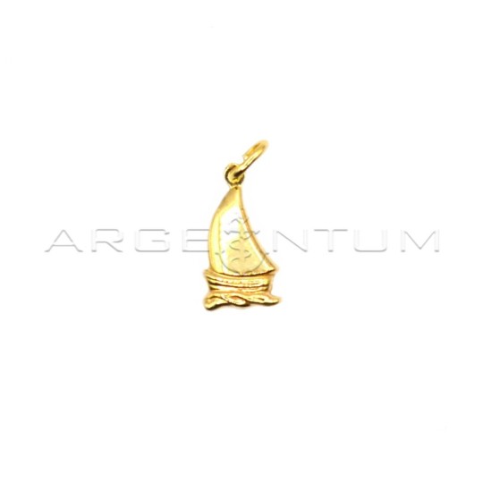 Yellow gold plated paired sailboat pendant in 925 silver