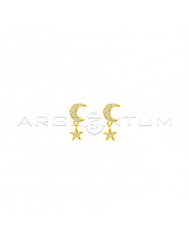 Yellow gold plated white zircon moon...