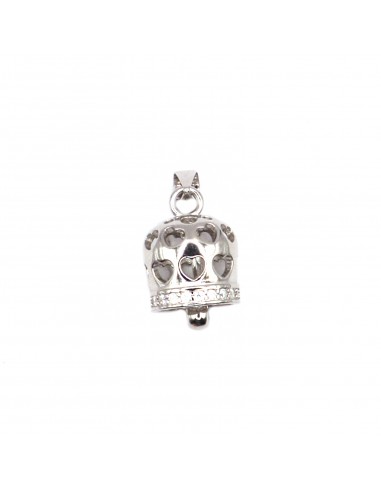 Openwork heart bell pendant with...