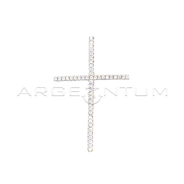 White zircon cross pendant...