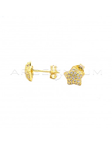 Yellow gold plated white zircon star...