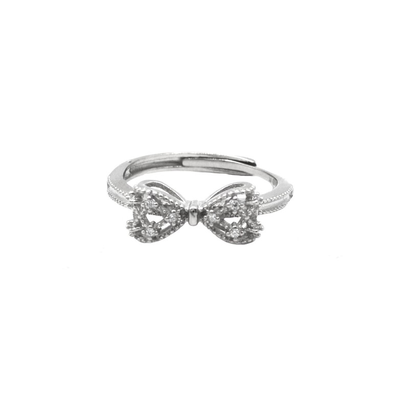 Adjustable ring with white gold...