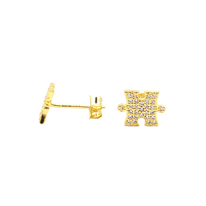 Yellow gold plated white zircon...