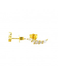 Lobe earrings with yellow...