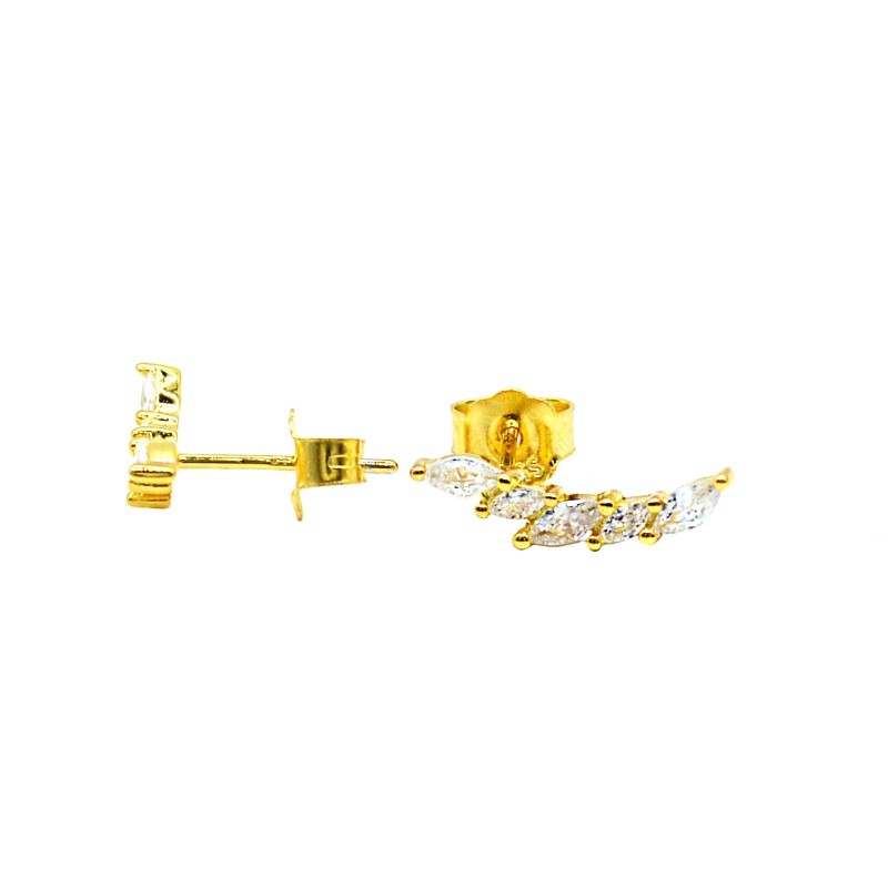 Lobe earrings with yellow gold plated...