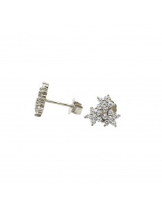 White gold plated 3 flower...