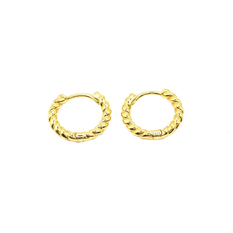 Yellow gold plated torchon hoop...