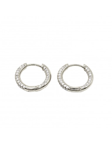 Hoop earrings with white gold plated...