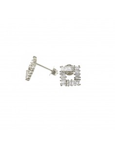 Square lobe earrings with...