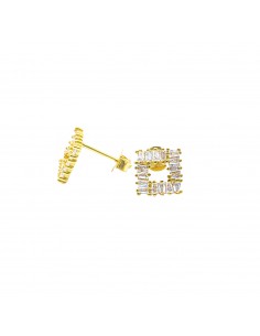 Square lobe earrings with...