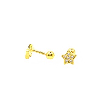 Star piercing earrings with...