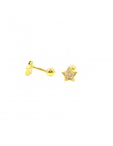 Star piercing earrings with white...