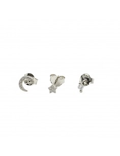 Stud earrings set tris half...