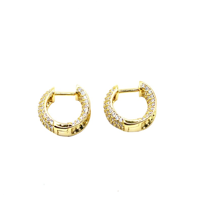 Hoop earrings with snap closure with...