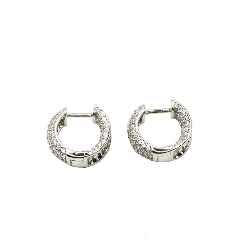 Hoop earrings with snap closure with...