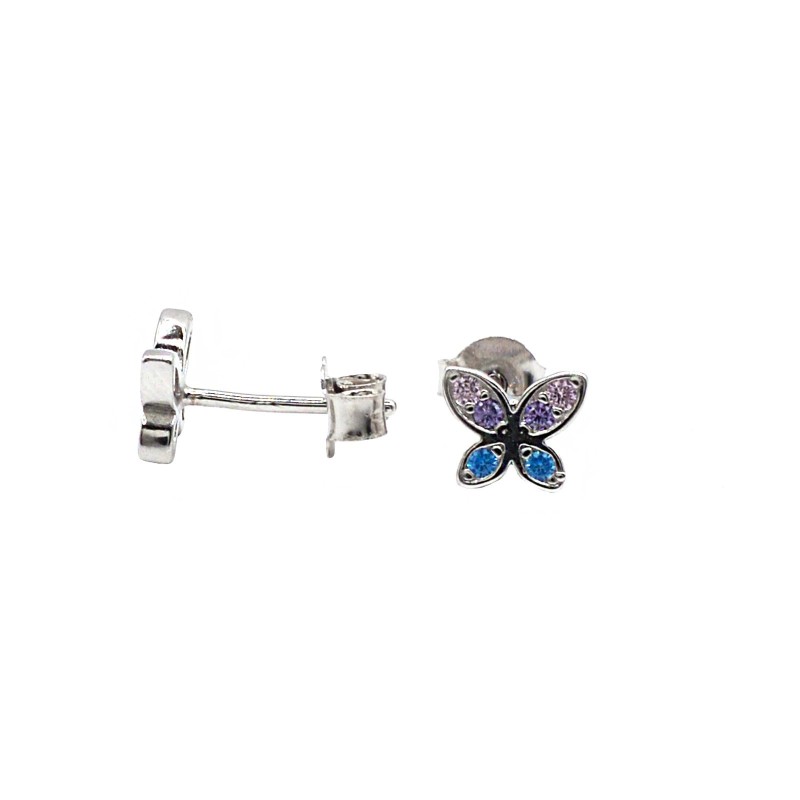 Ziconed butterfly lobe earrings with...