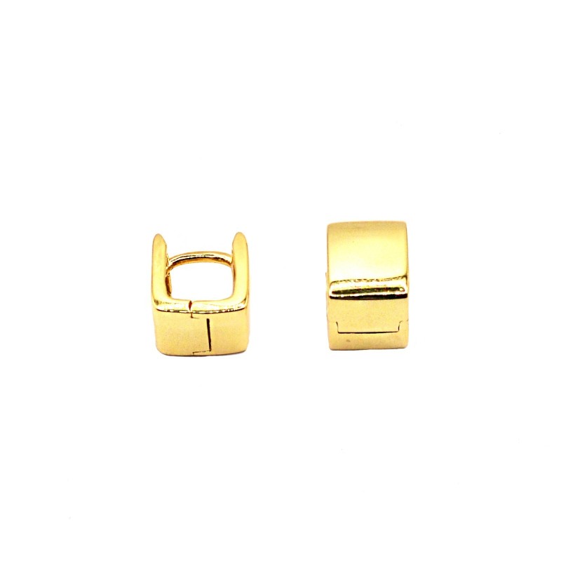 Yellow gold plated square hoop...