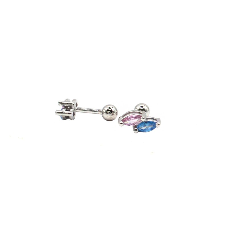 Orecchini piercing spole rosa e...