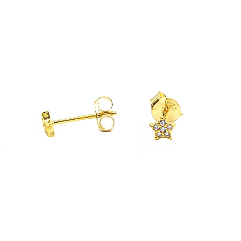 Yellow gold plated white zircon star...