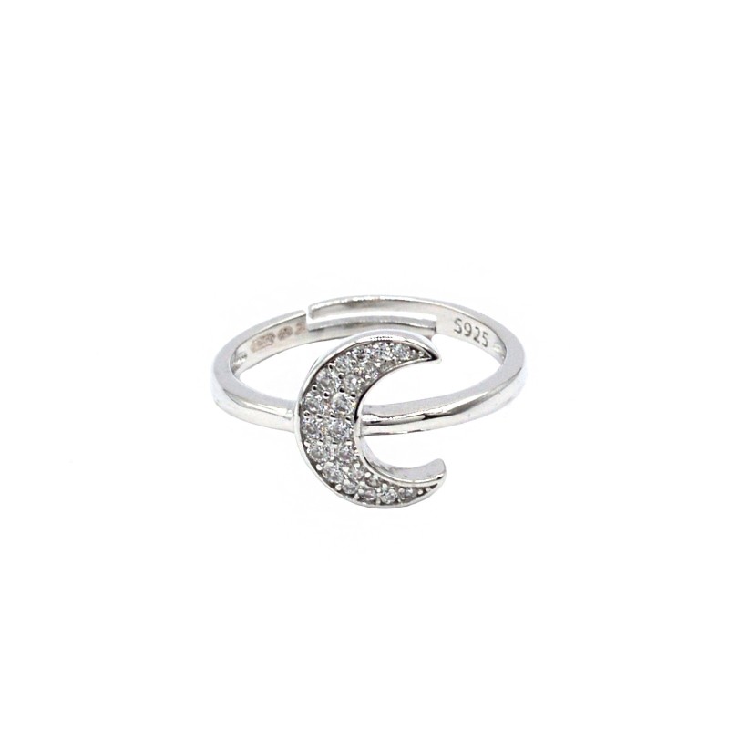 Adjustable ring with white gold...