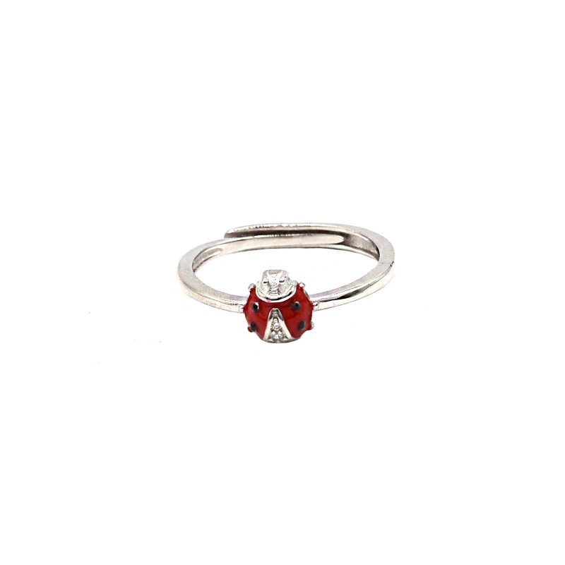 Adjustable ring with enamelled...