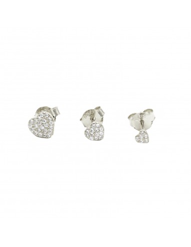 Lobe earrings set of 3 white gold...