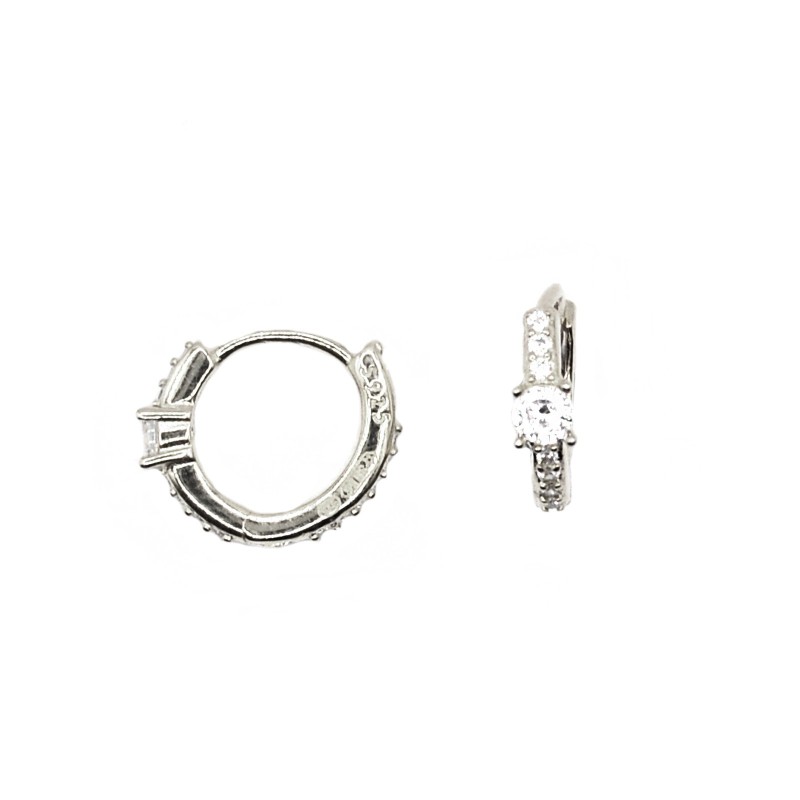 White zircon hoop earrings with...