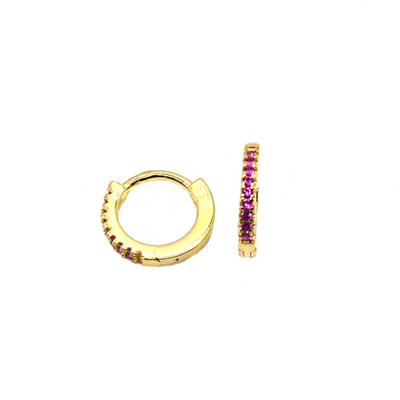 Fuchsia zircon hoop earrings with...