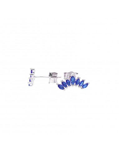 Blue spool crown stud earrings white...