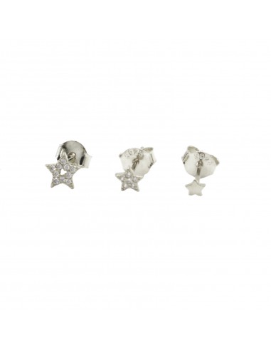 Lobe earrings set of 2 zircon stars...