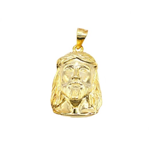 Yellow gold plated Christ pendant in 925 silver